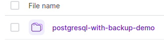 Dossier du cluster PostgreSQL dans le stockage objet.